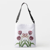 Maroon Tulips Crossbody Tas (Achterkant)