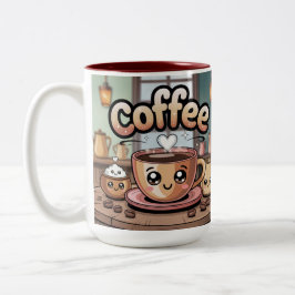 Maroon Two-Tone Cute Coffee Mug Tweekleurige Koffiemok
