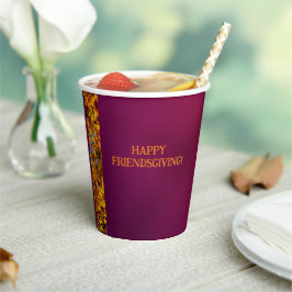Maroon verlaat Thanksgiving Friendsgiving Papieren Bekers