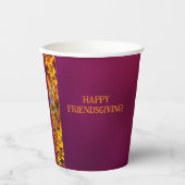 Maroon verlaat Thanksgiving Friendsgiving Papieren Bekers (Voorkant)