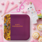 Maroon verlaat Thanksgiving Friendsgiving Papieren Bordje (Feest)