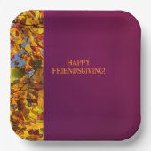 Maroon verlaat Thanksgiving Friendsgiving Papieren Bordje (Voorkant)