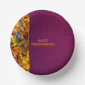 Maroon verlaat Thanksgiving Friendsgiving Papieren Kommen (Voorkant)