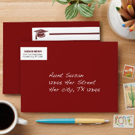 Maroon Vet Pet Afstuderen Omslag rond etiket