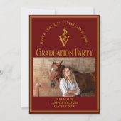 Maroon Veterinaire School Foto Afstudeerfeest Kaart (Voorkant)