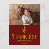 Maroon Veterinary School Afstuderen Foto Dank u Briefkaart (Voorkant)