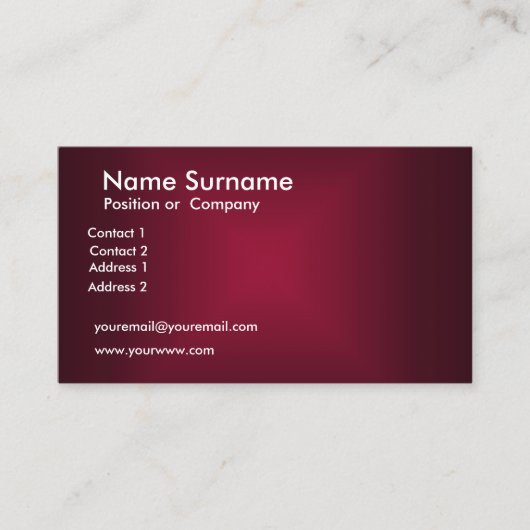 Maroon Visitekaartje (Voorkant)