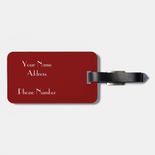 Maroon - voeg monogram bagagelabel toe (Achterkant horizontaal)