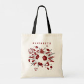 maroon voetbal blaast haar naam tote bag (Achterkant)