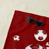 maroon voetbal blowout haar naam jersey nummer strandlaken (In situ)