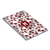 Maroon voetballen Patroon kinder sporten Notitieboek (Rechterzijde)