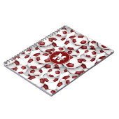 Maroon voetballen Patroon kinder sporten Notitieboek (Linkerzijde)