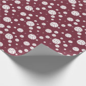 Maroon Volleyball Chevron Patterned Cadeaupapier (Hoek)