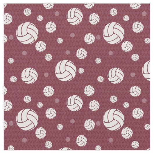 Maroon Volleyball Chevron Patterned Stof (Close Up)