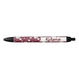 Maroon Volleyball Chevron Patterned Zwarte Inkt Pen