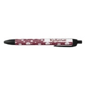 Maroon Volleyball Chevron Patterned Zwarte Inkt Pen (Bodem)