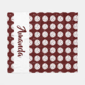 Maroon Volleyball Wood Floor Patterned Fleece Deken (Voorkant (Horizontaal))