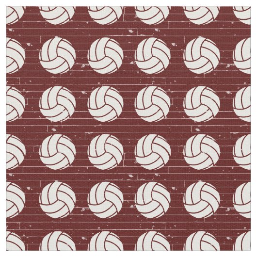 Maroon Volleyball Wood Floor Patterned Stof (Close Up)