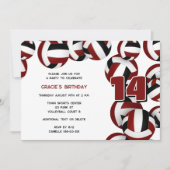 Maroon Volleyballs Meisjes Jongens Verjaardagsfees Kaart (Voorkant)