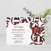 Maroon Volleyballs Meisjes Jongens Verjaardagsfees Kaart (Staand voorkant)