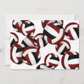 Maroon Volleyballs Meisjes Jongens Verjaardagsfees Kaart (Achterkant)