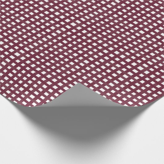 Maroon Waterverf check inpakpapier (Hoek)