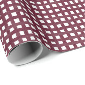 Maroon Waterverf check inpakpapier (Rol Hoek)
