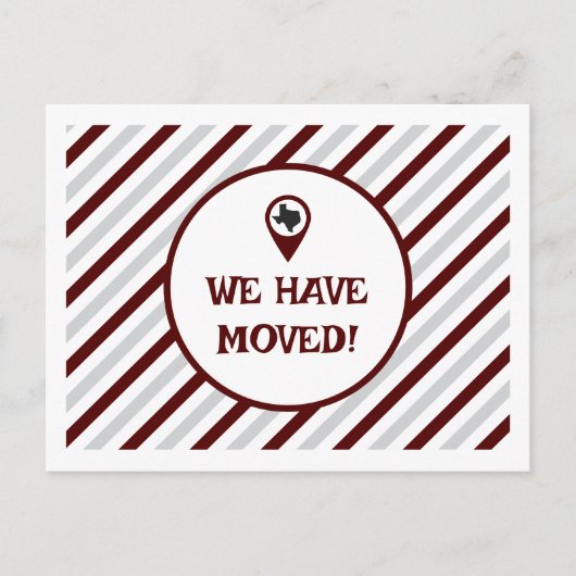 Maroon We hebben gestreepte verplaatsen verplaatst Briefkaart (Voorkant)