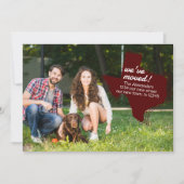 Maroon We hebben verhuisd - Dotted Texas Moving Aankondiging (Voorkant)