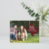 Maroon We hebben verhuisd - Dotted Texas Moving Briefkaart (Staand voorkant)