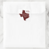 Maroon We've Moved - Gestippelde Texas Verhuisberi Vierkante Sticker (Tas)
