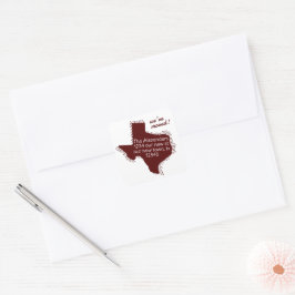 Maroon We've Moved - Gestippelde Texas Verhuisberi Vierkante Sticker