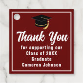 Maroon White Afstuderen Custom 2025 Graduation Par Bedankjes Labels (Voorkant)
