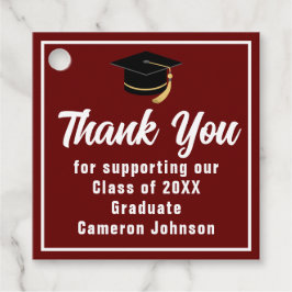 Maroon White Afstuderen Custom 2025 Graduation Par Bedankjes Labels