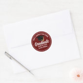 Maroon White Afstuderen Custom 2025 Graduation Par Ronde Sticker (Envelop)