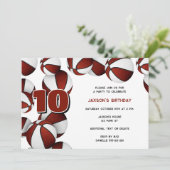 Maroon White Basketballs Jongens Verjaardagsfeest Kaart (Staand voorkant)