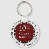 Maroon White Cheap 40e High School Reunion Ideeën Sleutelhanger (Voorkant)