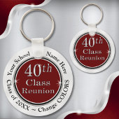 Maroon White Cheap 40e High School Reunion Ideeën Sleutelhanger