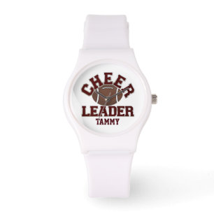 Maroon & White Cheerleader's Custom Watch Horloge