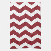 Maroon & White Chevron Theedoek (Verticaal)