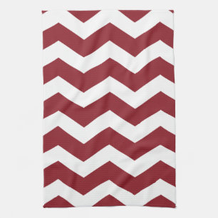 Maroon & White Chevron Theedoek