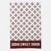 Maroon White College Team Cool Fun Dorm School Theedoek (Verticaal)