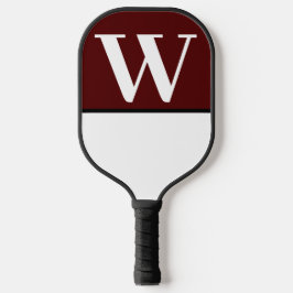 Maroon & White College Team Kleuren Monogram Pickleball Paddle