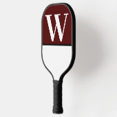 Maroon & White College Team Kleuren Monogram Pickleball Paddle (Links)