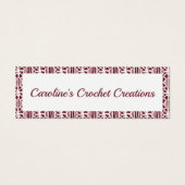 Maroon White Crochet Lace Pattern Visitekaartje (Voorkant)