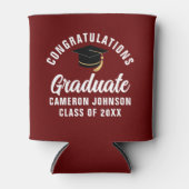 Maroon White Custom 2025 Afstudeerfeest Blikjeskoeler (Voorkant)