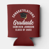 Maroon White Custom 2025 Afstudeerfeest Blikjeskoeler (Achterkant)