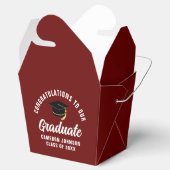 Maroon White Custom 2025 Graduation Party Fortune Bedankdoosjes (Geopend)
