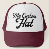 MAROON & WHITE Custom Trucker Hat Mesh Cap Blank Pet (Voorkant)