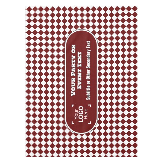 Maroon & White Diamond - Uw Logo Business Event Tafelkleed (Voorkant)